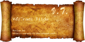 Váradi Tilda névjegykártya