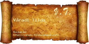 Váradi Tilda névjegykártya